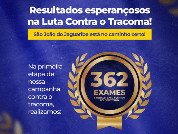 RESULTADOS ESPERANÇOSOS NA LUTA CONTRA O TRACOMA SÃO JOÃO DO JAGUARIBE ESTÁ NO CAMINHO CERTO